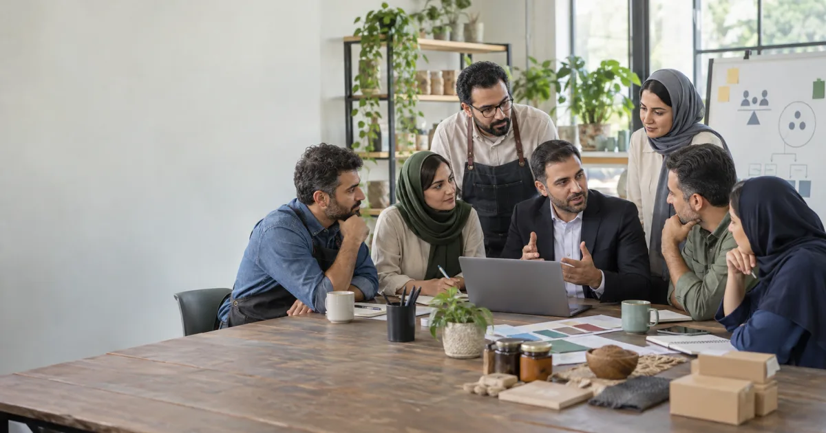 جلسه اعضای یک کسب‌وکار گروهی برای انتخاب تعاونی یا مسئولیت محدود