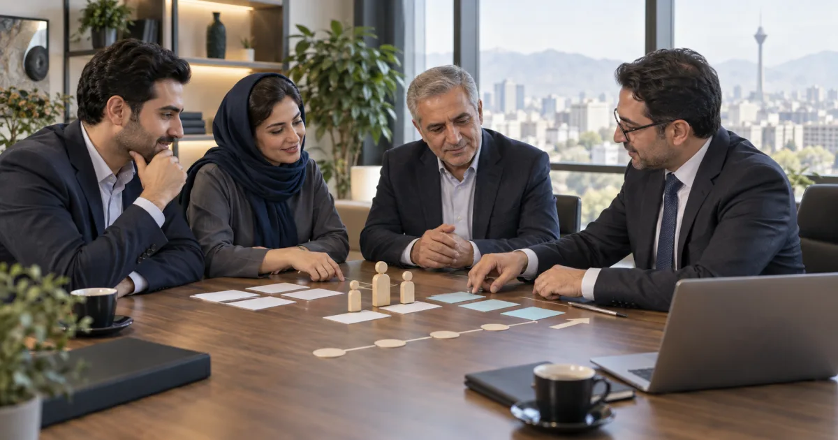 جلسه خانواده و مشاور برای طراحی ساختار شرکت خانوادگی